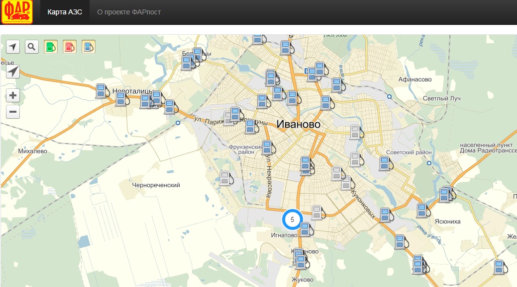 Азс трасса карта заправок